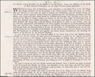 Item #509779 Millbank New church Act. An Act for making Provision for the Rector of the new...