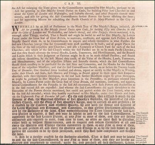 Item #509804 Churches in London and Westminster Act 1711 c. 11. An Act for enlarging the Time...