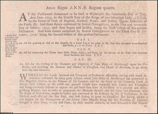 Item #509808 Annuity, Duke of Marlborough Act 1706 c. 3. An Act for the Settling of the Honours...