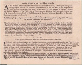 Item #509818 Brawling Act 1553 c. 3. An Act against Offenders of Preachers and other Ministers in...