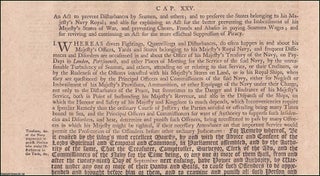 Item #509851 Navy, etc. Act 1714 c. 25. An Act to prevent Disturbances by Seamen, and others; and...