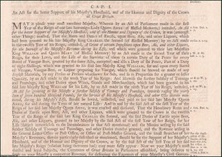 Item #509864 Civil List Act 1714 c. 1. An Act for the better Support of His Majesties Household,...