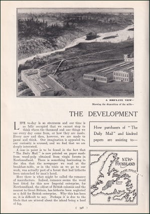 Item #509915 The Development of Newfoundland. An uncommon original article from the Harmsworth...