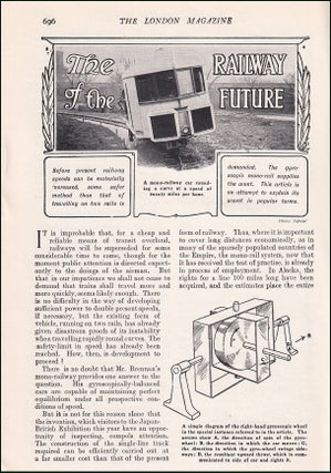 Item #509927 The Railway of the Future. An uncommon original article from the Harmsworth London...