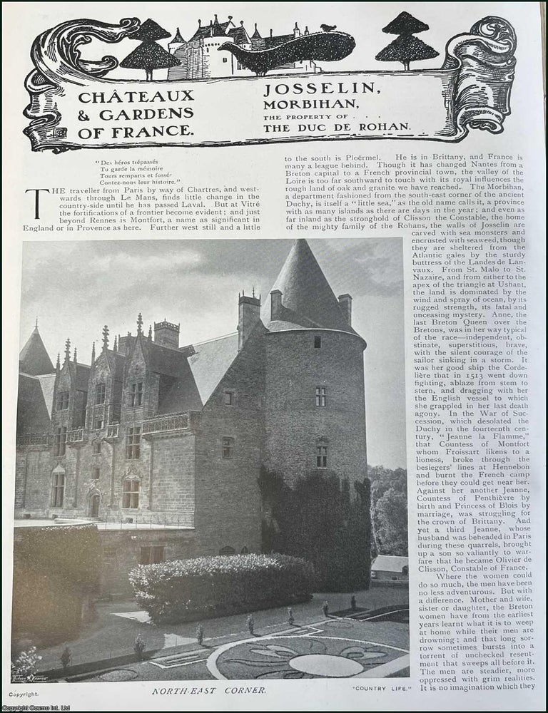 Item #510585 Josselin, Morbihan. The Property of the Duc De Rohan. Several pictures and...