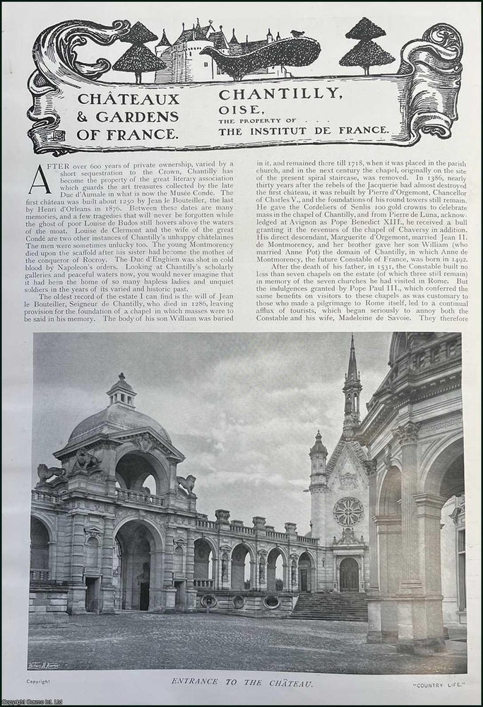 Item #510590 Chantilly, Oise. The Property of the Institut De France. Several pictures and...