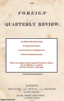 Item #510729 English Literature. An uncommon original article from the Foreign Quarterly Review,...