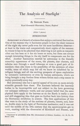 Item #510894 The Analysis of Starlight. An uncommon original article from the Report of the...