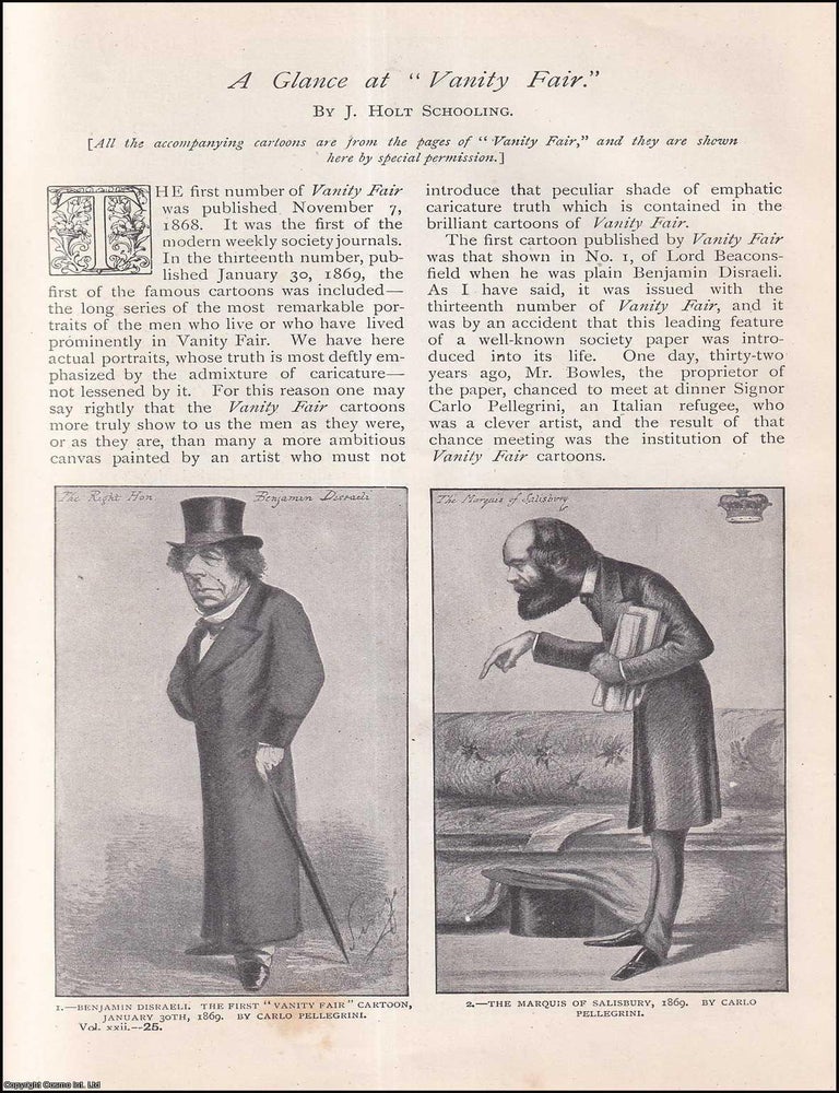 Item #511133 A Glance a Vanity Fair. 8 pages, illustrated. An article printed in 1901, written by...