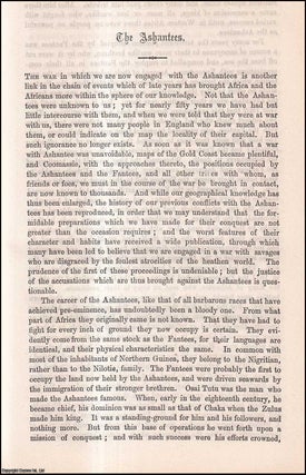Item #511217 The Ashantees, Africa. An uncommon original article from the Cornhill Magazine,...
