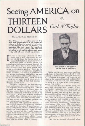 Item #511339 Seeing America on Thirteen Dollars. An uncommon original article from the Wide World...