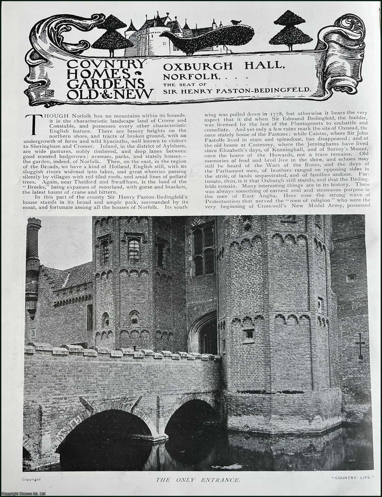 Item #511416 Oxburgh Hall, Norfolk. The Seat of Sir Henry Paston-Bedingfeld. Several pictures and...