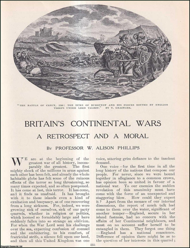 Item #511441 Britain's Continental Wars : a Retrospect & a Moral. 12 pages, illustrated....