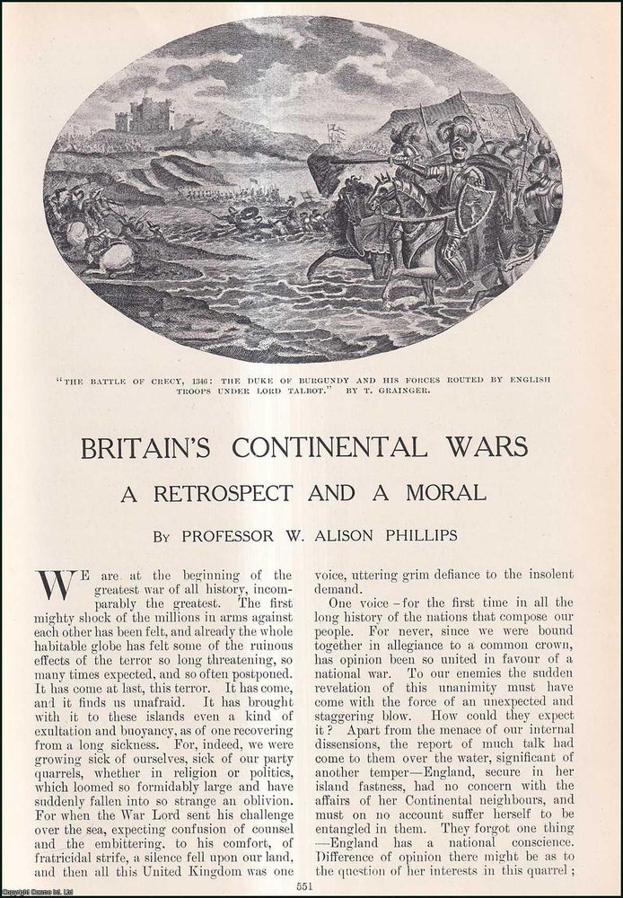 Item #511441 Britain's Continental Wars : a Retrospect & a Moral. 12 pages, illustrated....