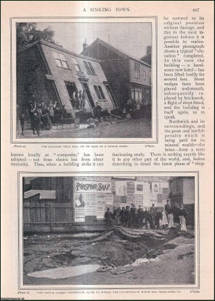Item #511509 A Sinking Town, Northwich, Salt Mining. An uncommon original article from the Wide...