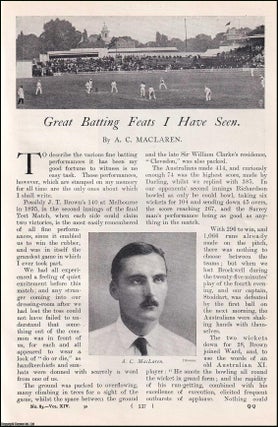Item #511651 Great Batting Feats I have seen in Cricket. An uncommon original article from the...