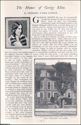 Item #511676 The Homes of George Eliot, the English Novelist. An uncommon original article from...