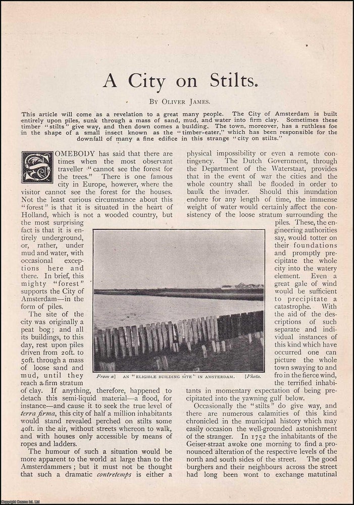 Item #511783 A City on Stilts, Amsterdam. Sometimes these timber stilts give way caused by a...