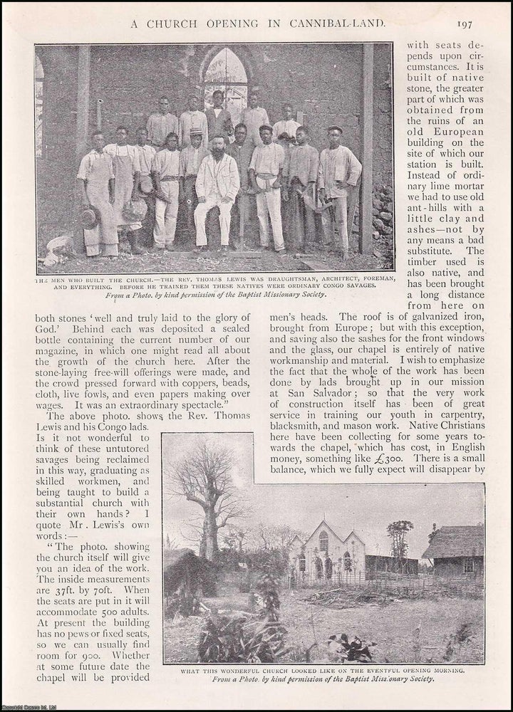 Item #511804 A Church Opening in Cannibal Land, San Salvador on the Lower Congo River in Africa....