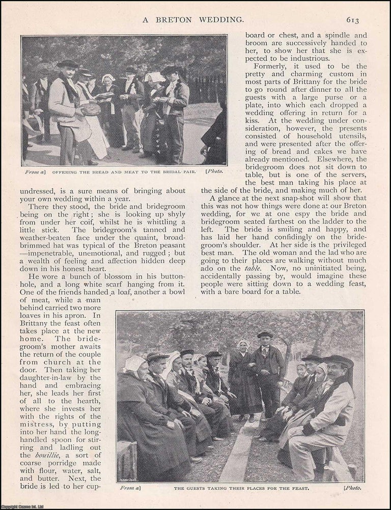 Item #511876 A Breton Wedding : a description of the queer & quaint customs involved in the...