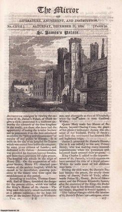 Item #511908 St. James's Palace. A complete rare weekly issue of the Mirror of Literature,...