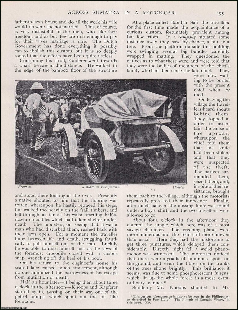 Item #511973 Across Sumatra in a Motor-Car : from Palembang to Lahat, via Moeara Enim. WIDE WORLD...