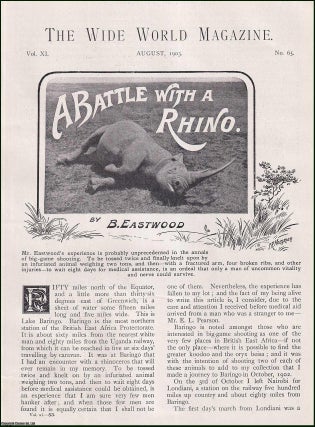 Item #511976 A Battle with a Rhino. Survival after an attack by the big game animal. An uncommon...