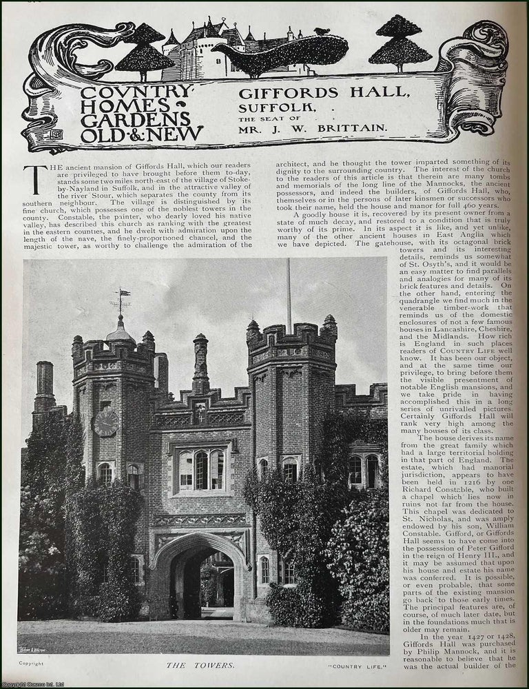 Item #512029 Giffords Hall, Suffolk. The Seat of Mr. J.W. Brittain. Several pictures and...