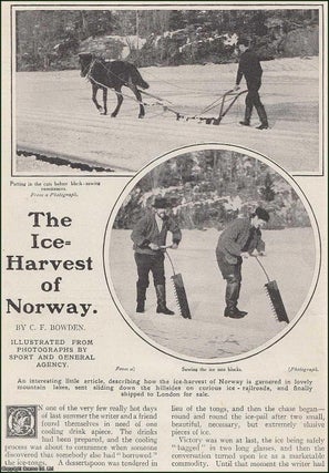 Item #512286 The Ice-Harvest of Norway. Where it is garnered in Mountain Lakes, sent sliding down...