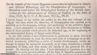 Item #512401 The Results of the recent Egyptian researches in reference to Asiatic & African...