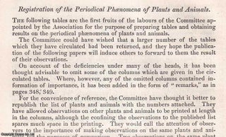 Item #512436 Registration of the Periodical Phaenomena of Plants and Animals. An uncommon...