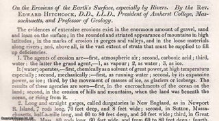 Item #512470 The Erosions of the Earth's Surface, especially by Rivers. An uncommon original...