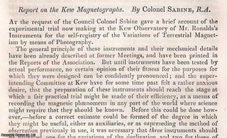 The Kew Magnetographs TOGETHER WITH The Performance of Francis Ronalds. R. A. Colonel Sabine, John.