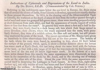 Item #512532 Indications of Upheavals & Depressions of the Land in India. An uncommon original...
