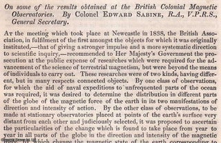 Item #512600 1854. The results obtained at the British Colonial Magnetic Observatories. An...