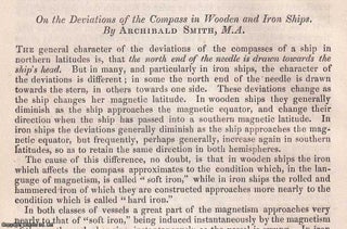 Item #512606 The Deviations of the Compass in Wooden & Iron Ships. An uncommon original article...