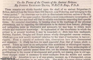 Item #512634 The Forms of the Crania of the Ancient Britons. An uncommon original article from...