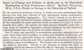 Item #512653 Cleavage & Foliation (part 1) in Rocks, & on the Theoretical Explanations of these...