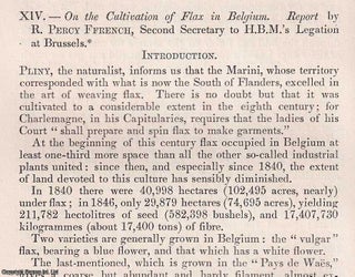 Item #512714 The Cultivation of Flax in Belgium. An original article from the Journal of The...