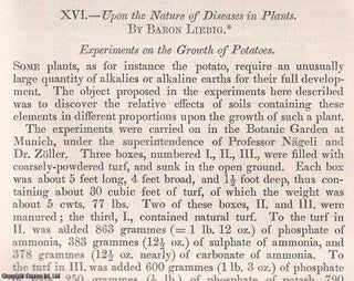 Item #512715 Experiments on the Growth of Potatoes. Upon the Nature of Diseases in Plants. An...
