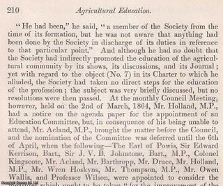 Item #512718 Agricultural Education. Summary of the Proceedings of the Royal Agricultural Society...