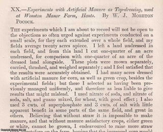 Item #512719 Experiments with Artificial Manure as Top-Dressing, used at Wonston Manor Farm,...