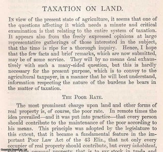 Item #512732 Taxation on Land. An original article from the Journal of The Royal Agricultural...