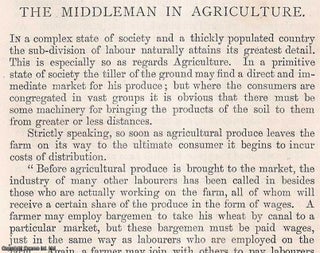 Item #512734 The Middleman in Agriculture. An original article from the Journal of the Royal...