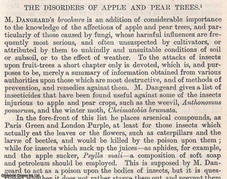 Item #512743 The Disorders of Apple & Pear Trees. An original article from the Journal of The...
