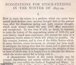 Item #512762 Suggestions for Stock-Feeding in the Winter of 1893-94. An original article from the...