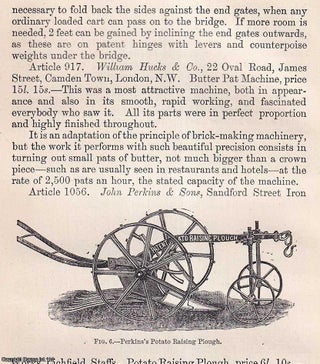 Agricultural Machinery Implements Exhibited at Chester's Agricultural Exhibition : Cotton's. Jas Edwards.