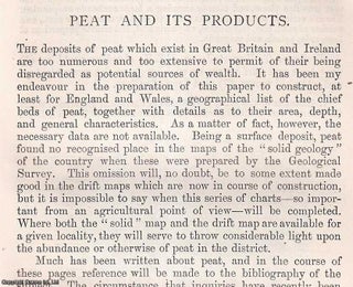 Item #512774 Peat & its Products. An original article from the Journal of the Royal Agricultural...