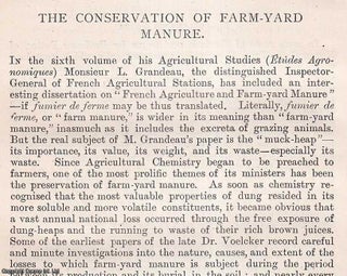 Item #512775 Farm-Yard manure. An original article from the Journal of the Royal Agricultural...