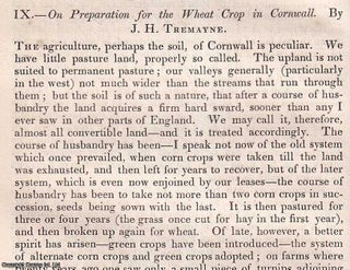 Item #512786 Preparation for the Wheat Crop in Cornwall. An original article from the Journal of...